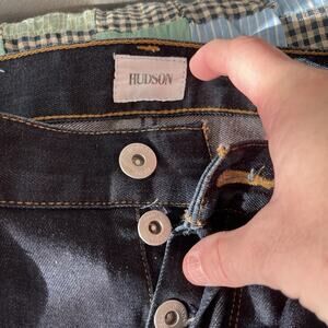 Hudson Men’s 33 Black Label Byron Five Pocket Straight Leg Button Fly Dark Wash